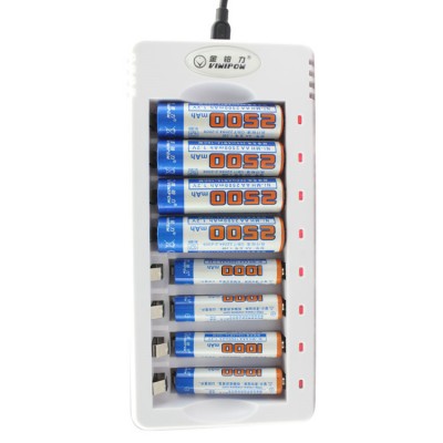 8-bay AA/AAA charger hot sell amazon battery charger indicator